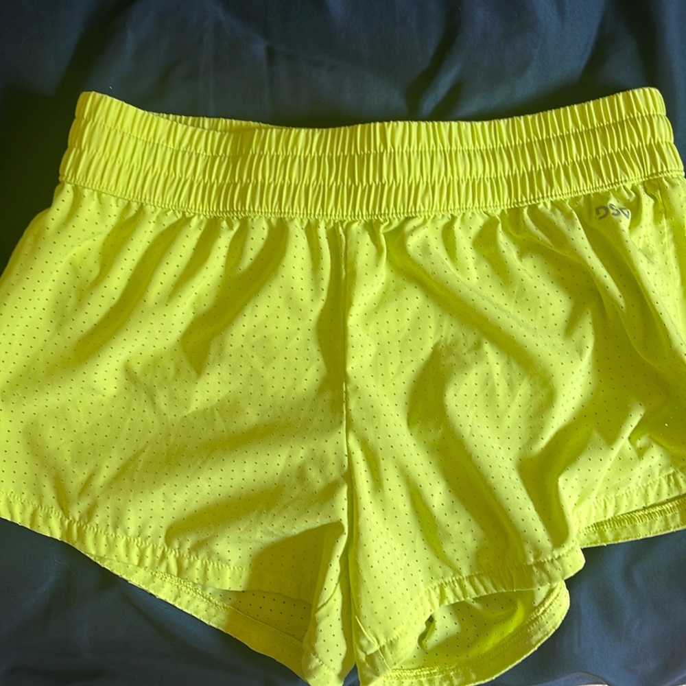 DSG neon yellow athletic shorts